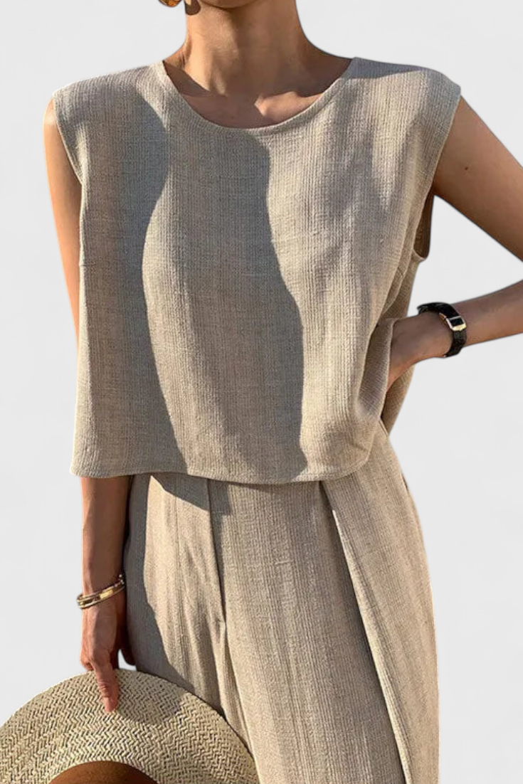 Lauren Σετ Δύο Τεμαχίων με Φαρδύ Παντελόνι