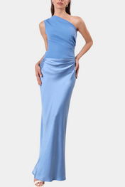 Ottavia Μακρύ Πλισέ Φόρεμα για Βραδινές Εμφανίσεις με Έναν Ώμο