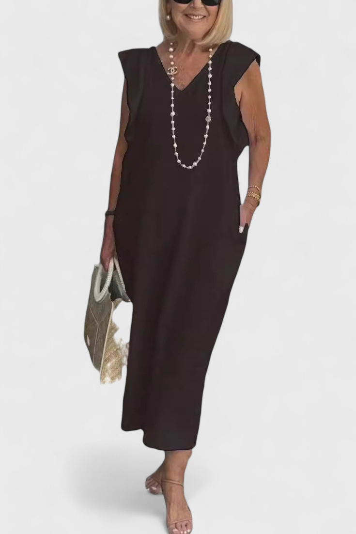 Yurena Αμάνικο Λινό Φόρεμα