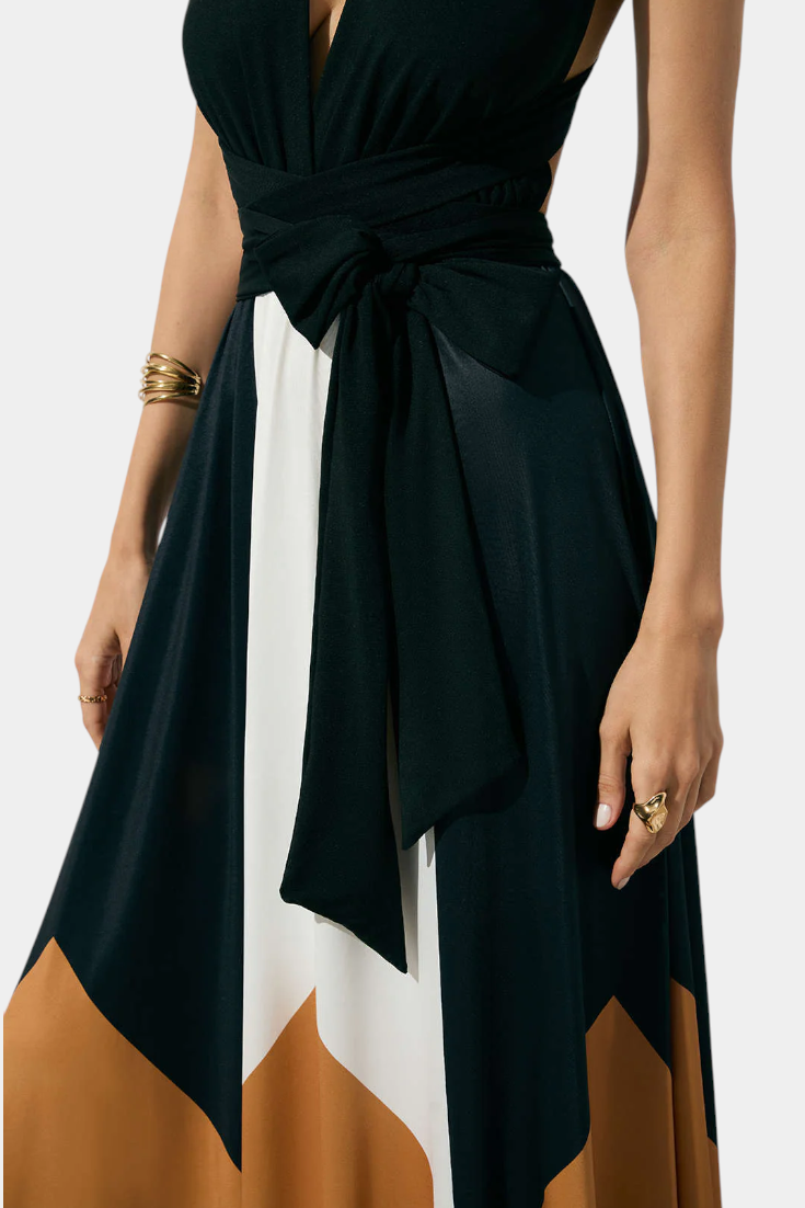 Νάβα Μακρύ Πολυμορφικό Φόρεμα με Ανοιχτή Πλάτη και Ευέλικτη Σιλουέτα