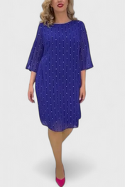 olly Κομψό Φόρεμα από Σιφόν με Κλασικό Κόψιμο και Λαμπερό Ντραπέ