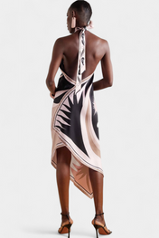 Rosenda Φόρεμα με Ανοιχτή Πλάτη και Αφηρημένο Μοτίβο