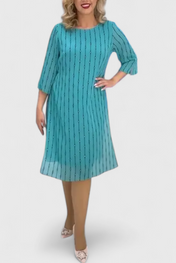 olly Κομψό Φόρεμα από Σιφόν με Κλασικό Κόψιμο και Λαμπερό Ντραπέ