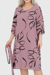 Amelie Φόρεμα Midi με Print, Ζώνη και Ευέλικτο Κόψιμο