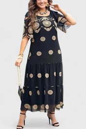 Cathy Κομψό Καλοκαιρινό Φόρεμα από Δίχτυ με Ανοίγματα και Ρευστή Γραμμή