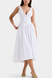 Margie Μίντι Φόρεμα με Λαιμόκοψη V και Ρομαντική Φλοράλ Στάμπα