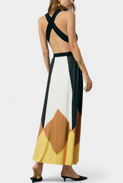 Νάβα Μακρύ Πολυμορφικό Φόρεμα με Ανοιχτή Πλάτη και Ευέλικτη Σιλουέτα