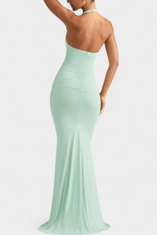 Lusiana Μακρύ Βραδινό Φόρεμα με Ανοιχτή Πλάτη και Λαιμόκοψη