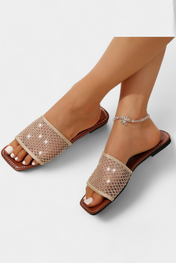 Iva σανδάλια με Glitter και τετράγωνο δάχτυλο