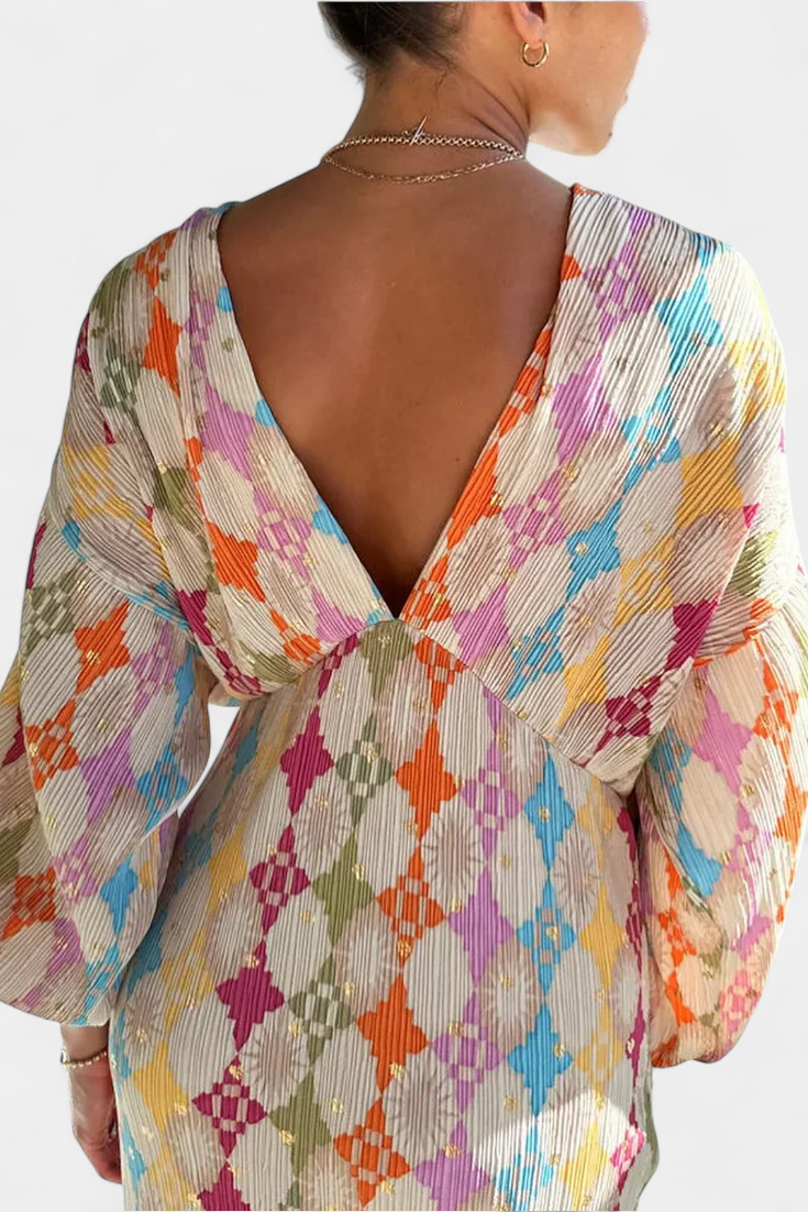 Shanice Μάξι Φόρεμα με Γεωμετρική Στάμπα