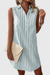 Hiley Αμάνικο Ριγέ Φόρεμα Πουκάμισο