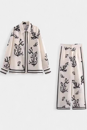 Nazaret Σετ με Φαρδύ Παντελόνι και Καλλιτεχνική Στάμπα