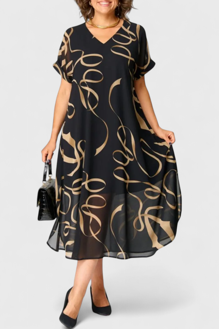 Jillian Μαύρο Φόρεμα Caftan