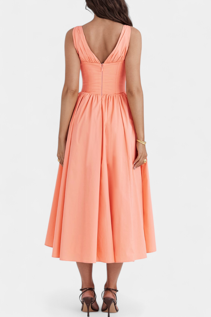 Margie Μίντι Φόρεμα με Λαιμόκοψη V και Ρομαντική Φλοράλ Στάμπα