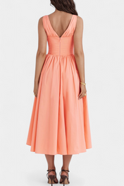 Margie Μίντι Φόρεμα με Λαιμόκοψη V και Ρομαντική Φλοράλ Στάμπα