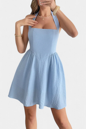 Kassandra Μίνι Φόρεμα Halter με Ανοιχτή Πλάτη και Τσέπες