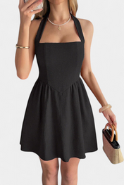 Kassandra Μίνι Φόρεμα Halter με Ανοιχτή Πλάτη και Τσέπες