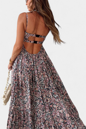 Reyna Φόρεμα Floral Maxi με Ανοιχτή Πλάτη