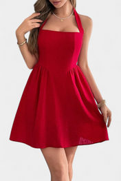 Kassandra Μίνι Φόρεμα Halter με Ανοιχτή Πλάτη και Τσέπες