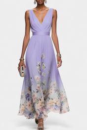 Sauline Αμάνικο Λουλουδάτο Μάξι Φόρεμα