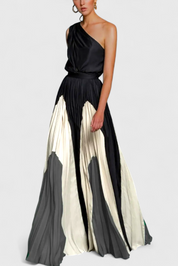 Antía Maxi Φόρεμα Off-Shoulder με Κομψή Στάμπα