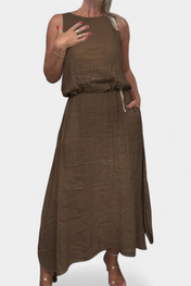 Meliora Σετ από Λινό και Βαμβάκι με Αμάνικο Γιλέκο και Φούστα