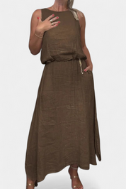 Meliora Σετ από Λινό και Βαμβάκι με Αμάνικο Γιλέκο και Φούστα