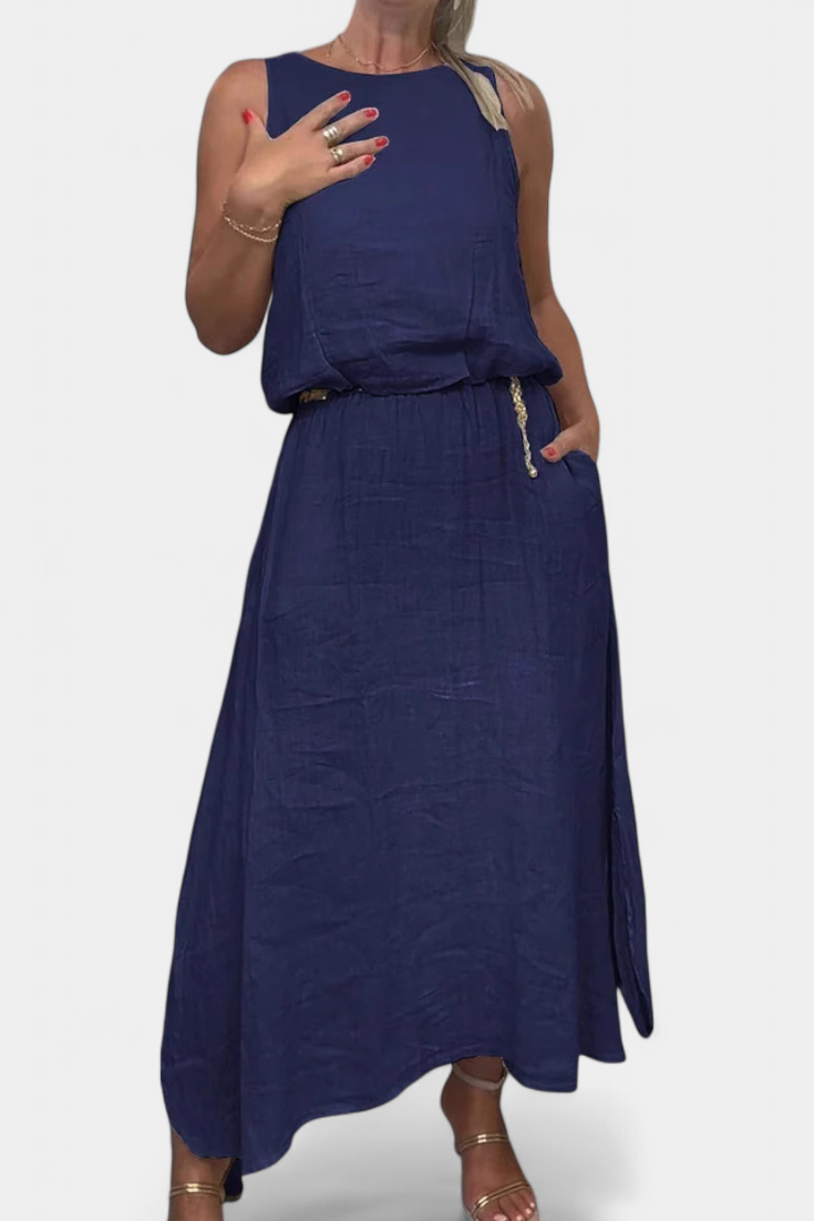 Meliora Σετ από Λινό και Βαμβάκι με Αμάνικο Γιλέκο και Φούστα