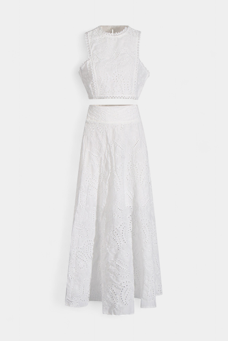 Danitza Ρομαντικό Σετ με Δαντέλα και Διάτρητο Φλοράλ Σχέδιο