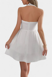 Kassandra Μίνι Φόρεμα Halter με Ανοιχτή Πλάτη και Τσέπες