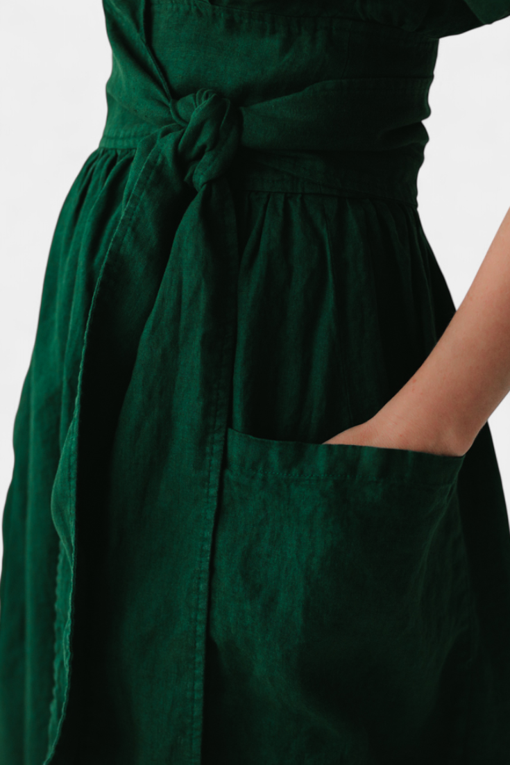 Cressida Βαμβακερό Φόρεμα με Λαιμόκοψη V και Ρυθμιζόμενη Μέση