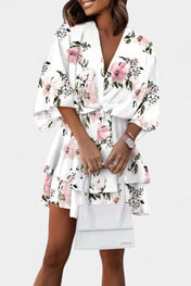 Φόρεμα Eliza Μίνι με μπροστινό κόμπο και βολάν