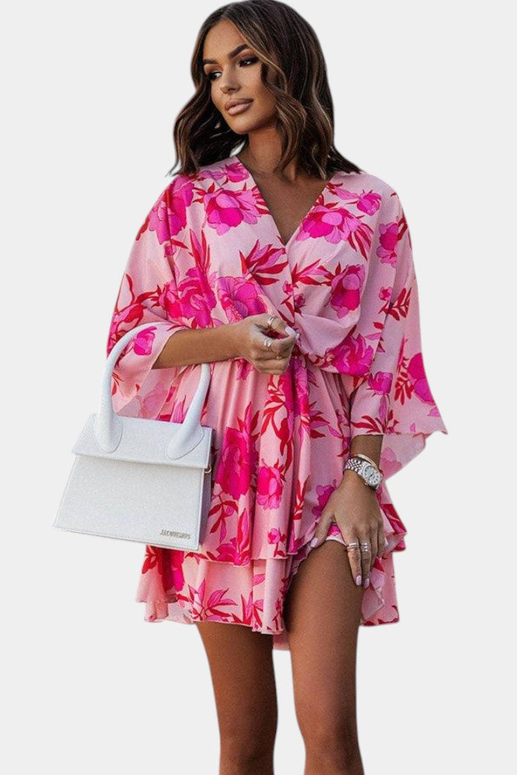 Φόρεμα Eliza Μίνι με μπροστινό κόμπο και βολάν