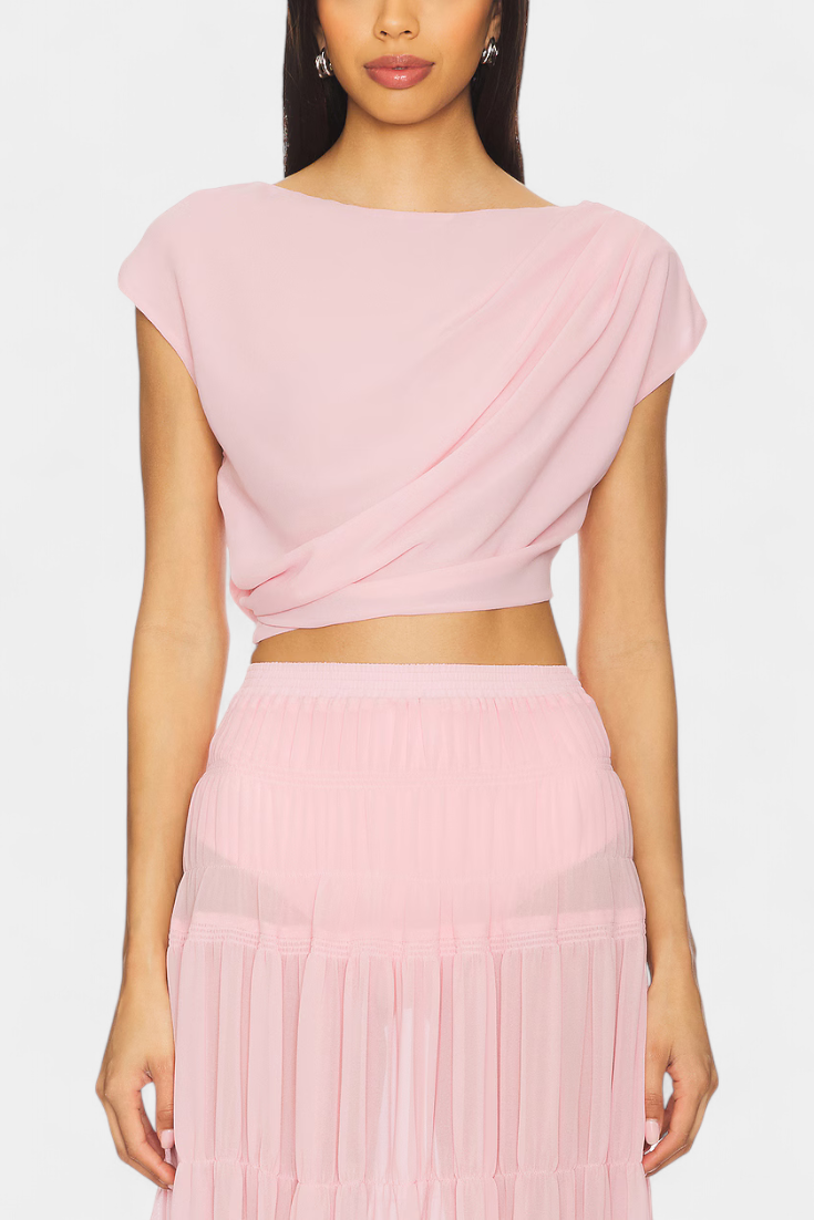 Nalia Φούστα από Σιφόν με Ελαστική Μέση και Αέρινες Στρώσεις