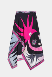 Ciana Σατέν Σετ με Αφηρημένη Φούστα και Τοπ Halter