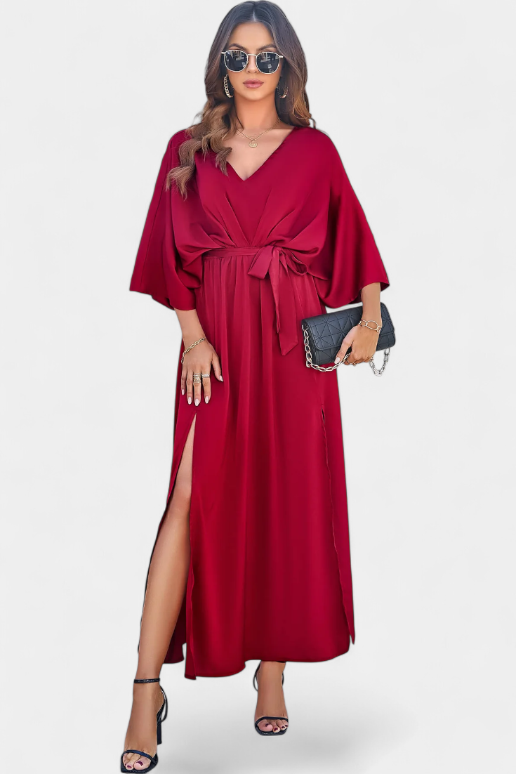 Milly Εlegant φόρεμα με φιόγκο και άνοιγμα