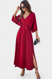 Milly Εlegant φόρεμα με φιόγκο και άνοιγμα