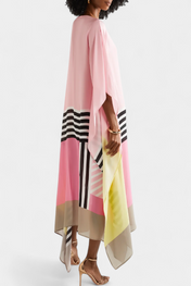 Ελενόρα Καφτάνι με Γεωμετρικό Σχέδιο, Φαρδιά Γραμμή και Ύφασμα Butterfly Mesh