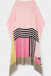 Ελενόρα Καφτάνι με Γεωμετρικό Σχέδιο, Φαρδιά Γραμμή και Ύφασμα Butterfly Mesh