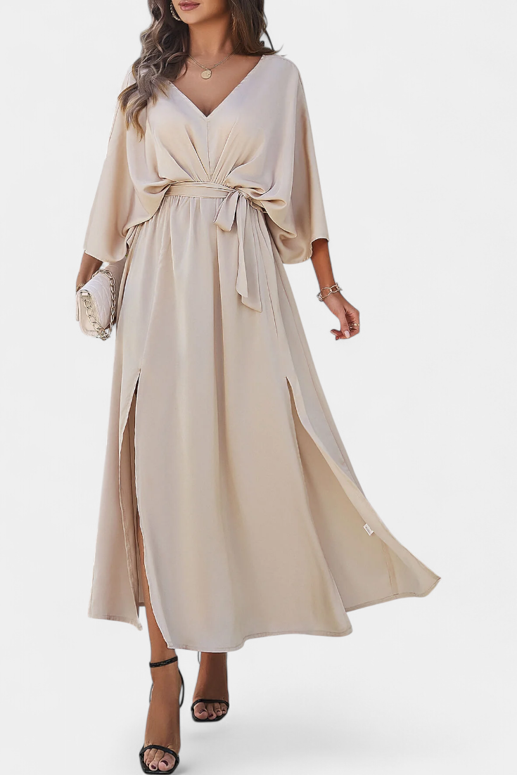 Milly Εlegant φόρεμα με φιόγκο και άνοιγμα