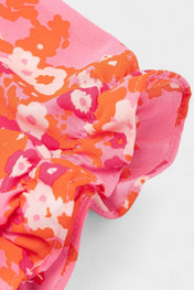 Kimberly Λουλουδάτο Φόρεμα με Βολάν και V Ντεκολτέ