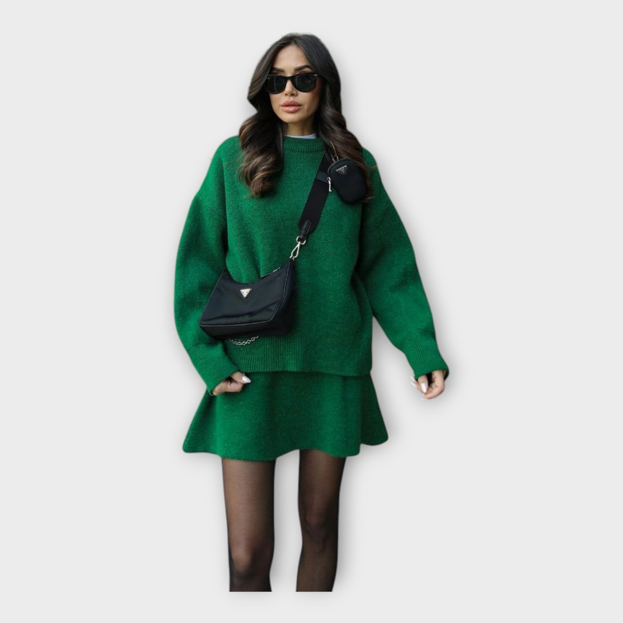 Σετ Πλεκτής Μπλούζας και Φούστας με Μοντέρνα Γραμμή